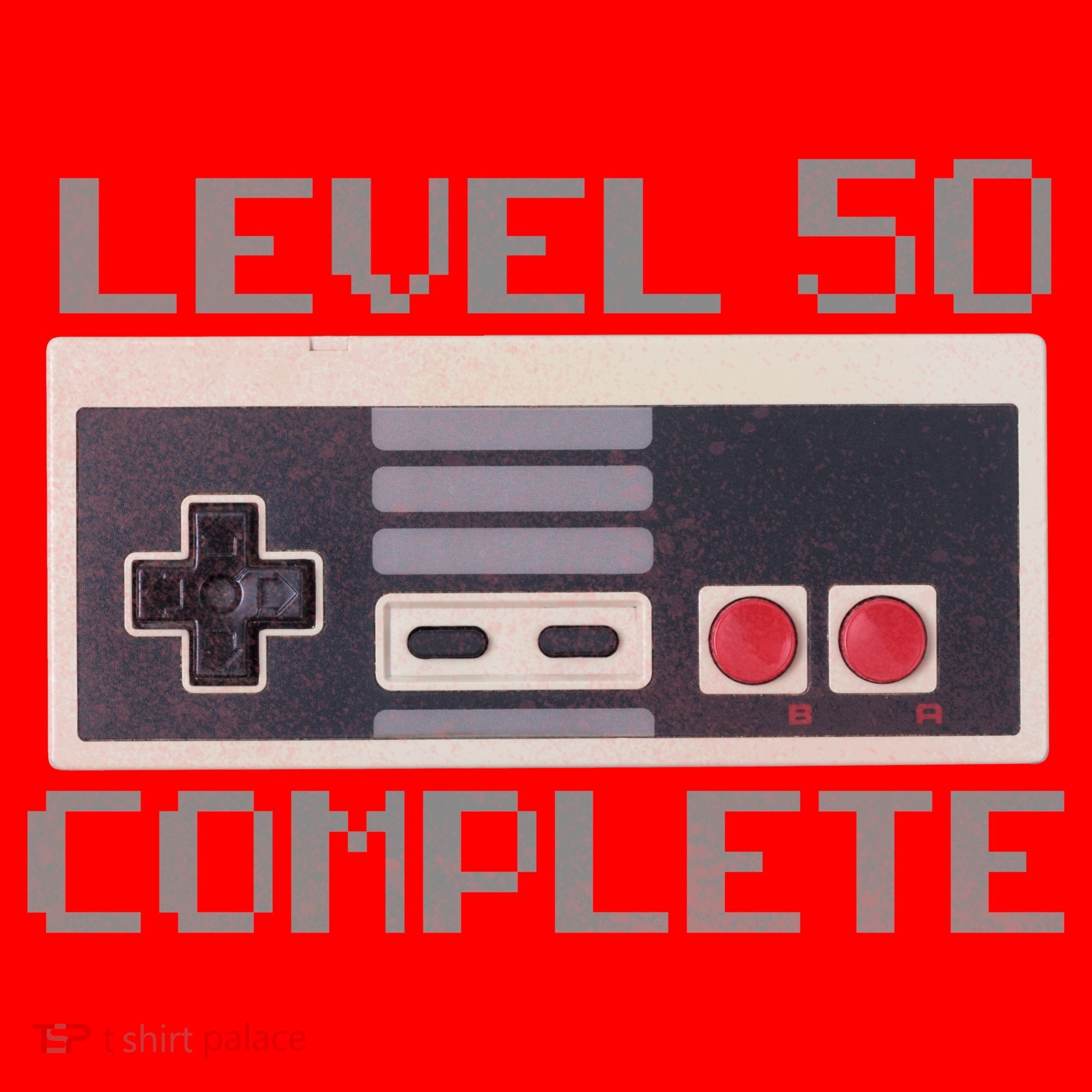 Level 50 Complete Retro Gamer 50th Birthday Santa Hat