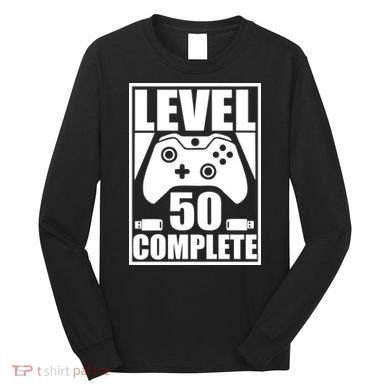 Level 50 Complete Video Gamer 50th Birthday Long Sleeve Shirt