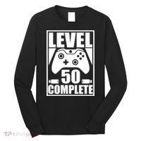 Level 50 Complete Video Gamer 50th Birthday Long Sleeve Shirt thumb 0