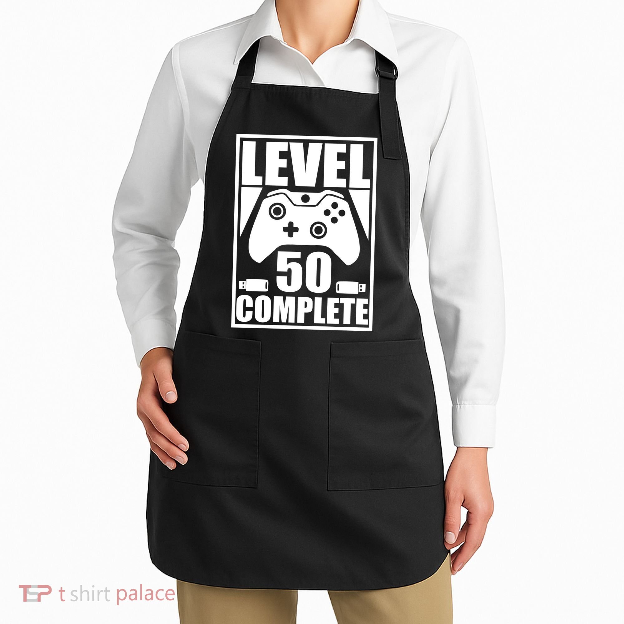 Level 50 Complete Video Gamer 50th Birthday Apron
