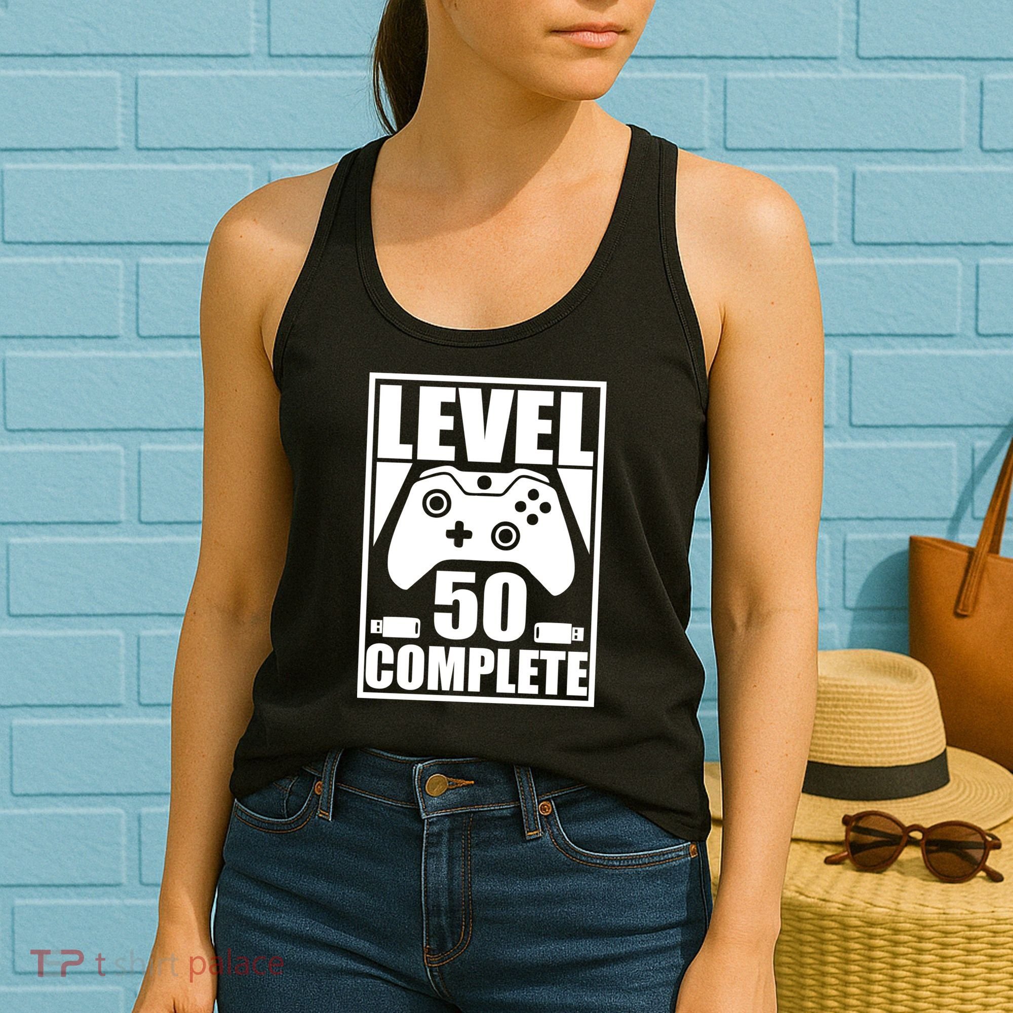 Level 50 Complete Video Gamer 50th Birthday Women's Tank Top
