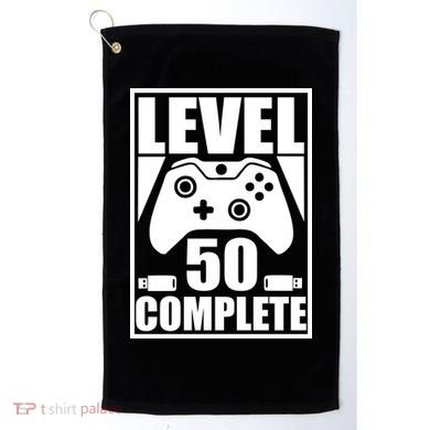 Level 50 Complete Video Gamer 50th Birthday Golf Towel