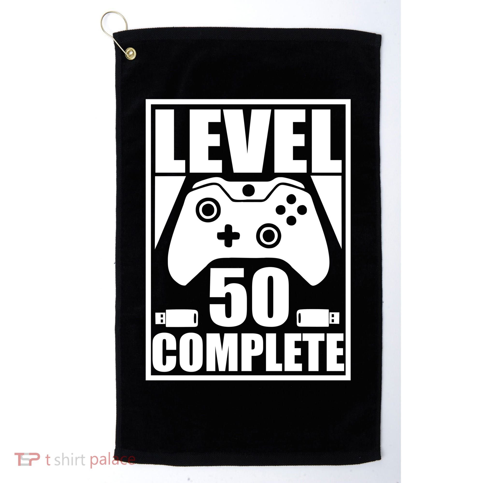 Level 50 Complete Video Gamer 50th Birthday Golf Towel