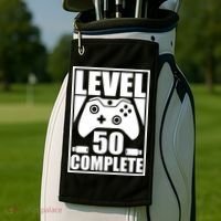 Level 50 Complete Video Gamer 50th Birthday Golf Towel thumb 2
