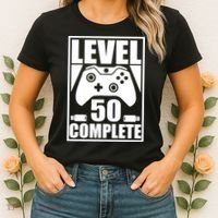 Level 50 Complete Video Gamer 50th Birthday Women's T-Shirt thumb 2