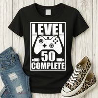 Level 50 Complete Video Gamer 50th Birthday Women's T-Shirt thumb 3