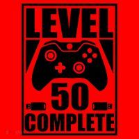 Level 50 Complete Video Gamer 50th Birthday Santa Hat thumb 1