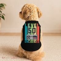 Level 50 Unlocked Funny Retro Gamer Birthday Doggie Tank thumb 2