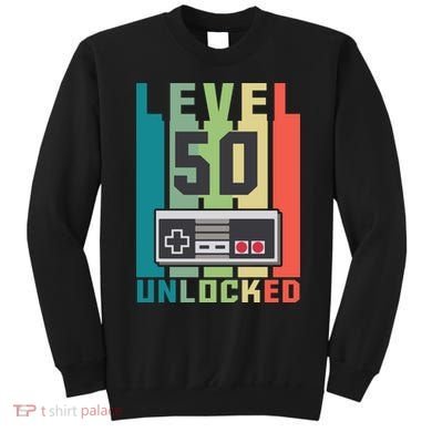 Level 50 Unlocked Funny Retro Gamer Birthday Sweatshirt