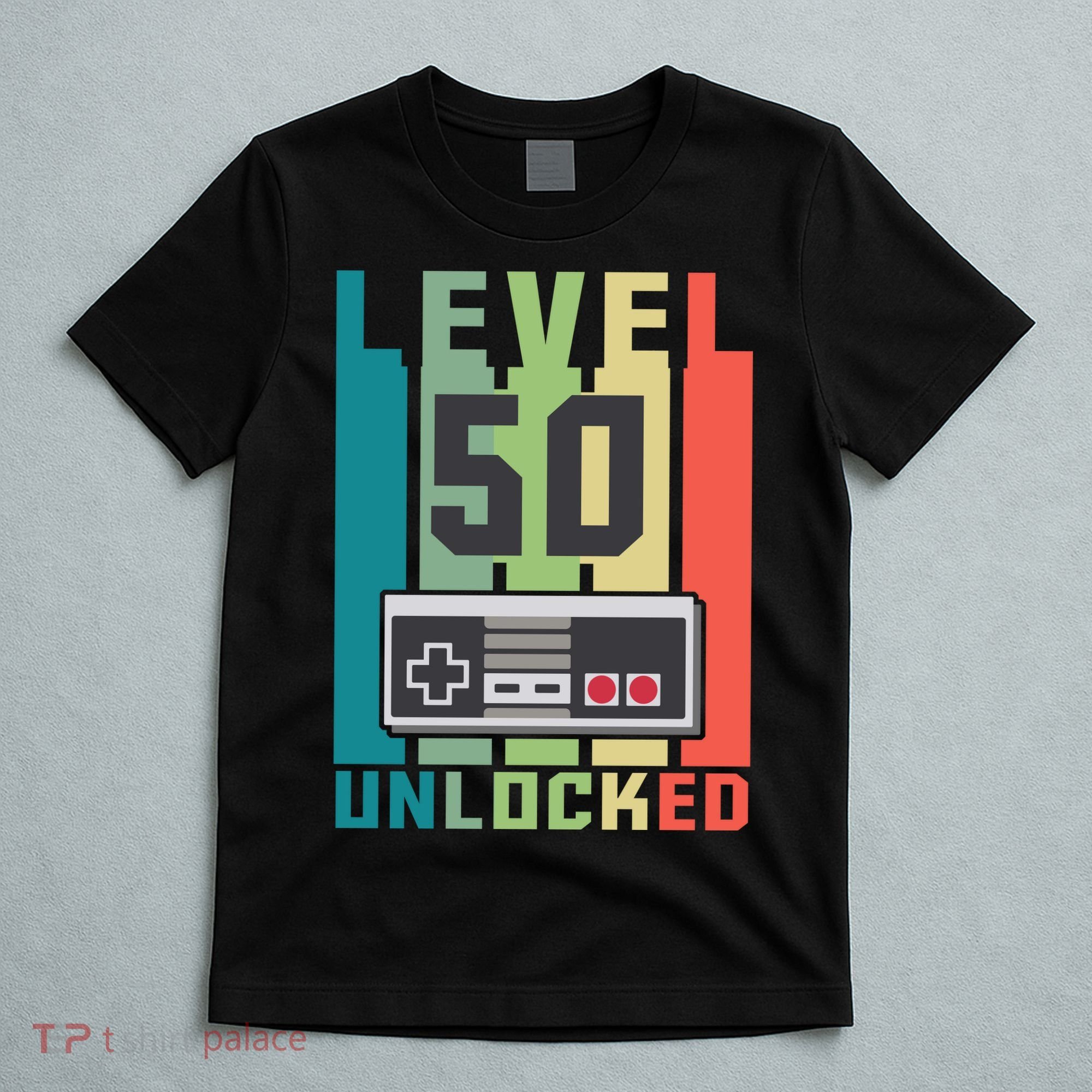 Level 50 Unlocked Funny Retro Gamer Birthday T-Shirt