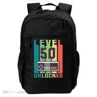Level 50 Unlocked Funny Retro Gamer Birthday Backpack thumb 0