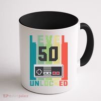 Level 50 Unlocked Funny Retro Gamer Birthday Coffee Mug thumb 1