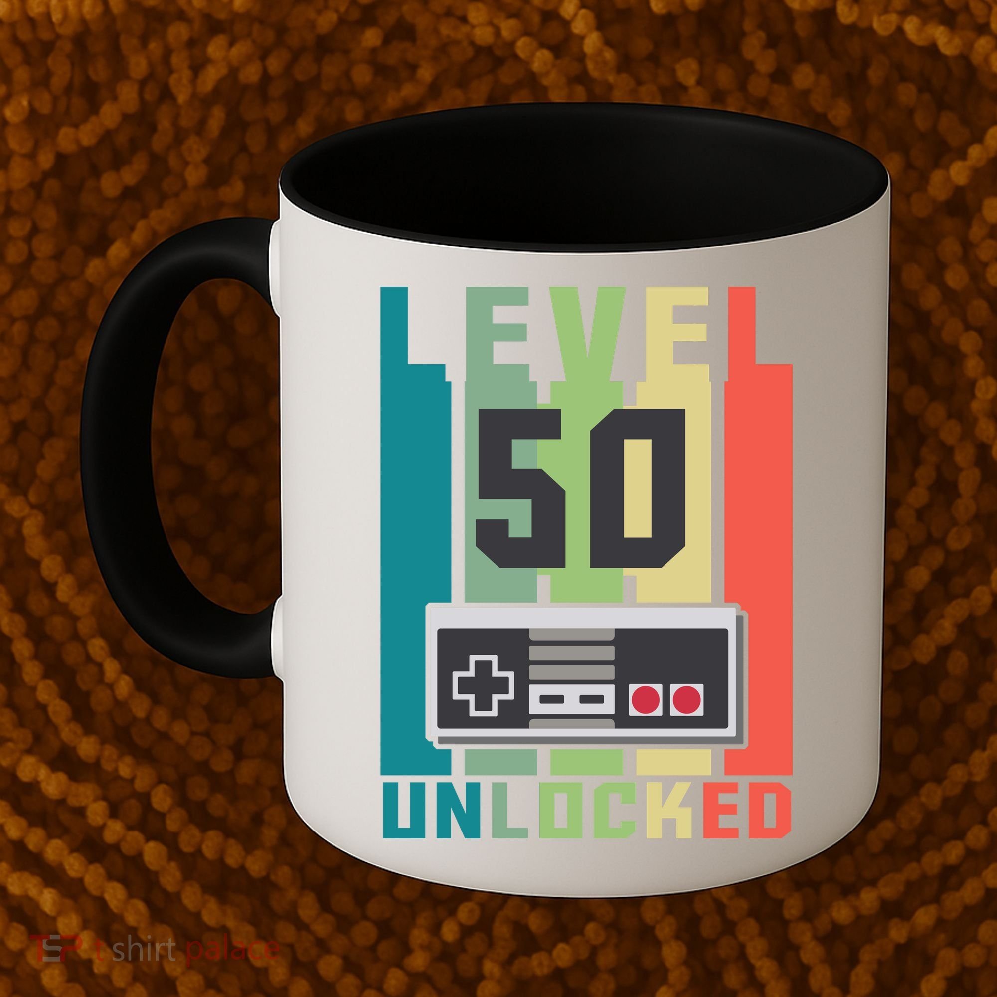 Level 50 Unlocked Funny Retro Gamer Birthday Coffee Mug
