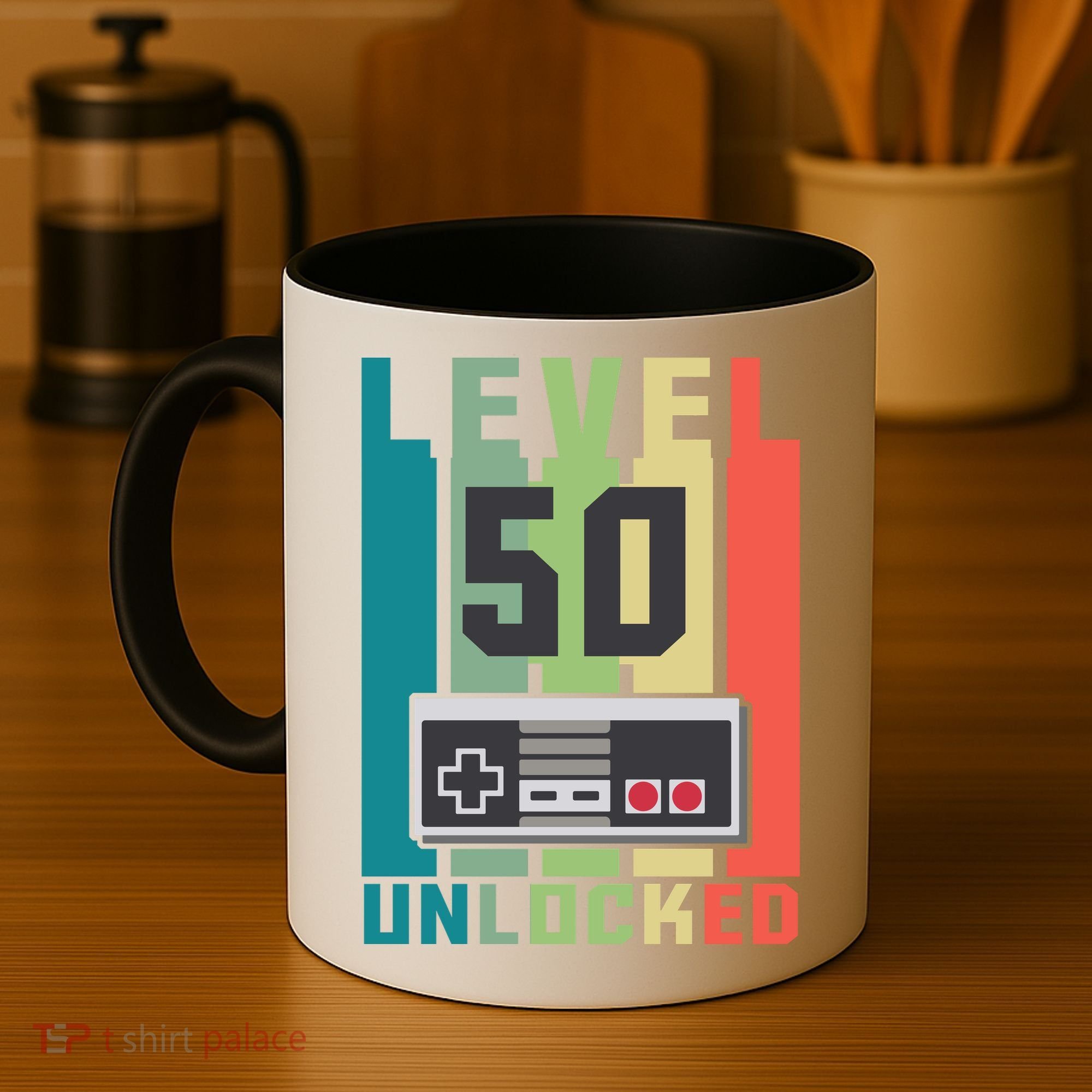 Level 50 Unlocked Funny Retro Gamer Birthday Coffee Mug
