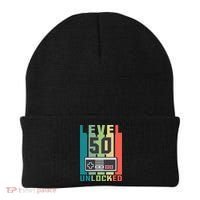Level 50 Unlocked Funny Retro Gamer Birthday Beanie thumb 0