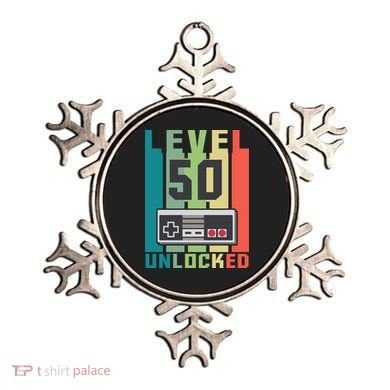 Level 50 Unlocked Funny Retro Gamer Birthday Ornament