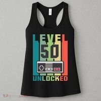 Level 50 Unlocked Funny Retro Gamer Birthday Women's Tank Top thumb 3