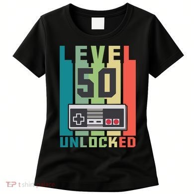 Level 50 Unlocked Funny Retro Gamer Birthday Women's T-Shirt