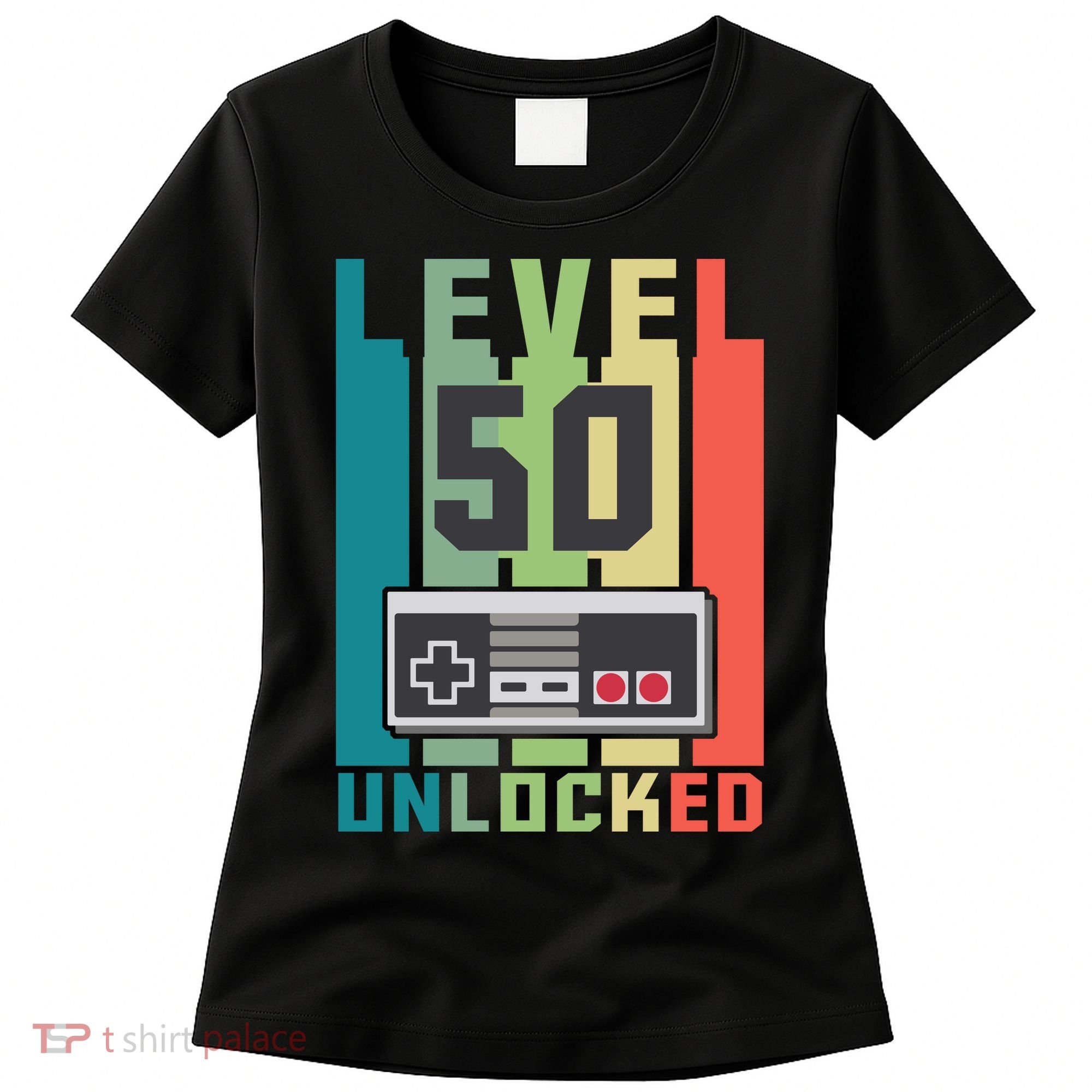 Level 50 Unlocked Funny Retro Gamer Birthday Women's T-Shirt