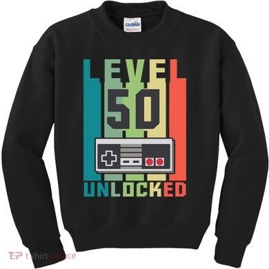 Level 50 Unlocked Funny Retro Gamer Birthday Kids Sweatshirt