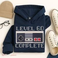 Level 60 Complete Retro Gamer 60th Birthday Hoodie thumb 4