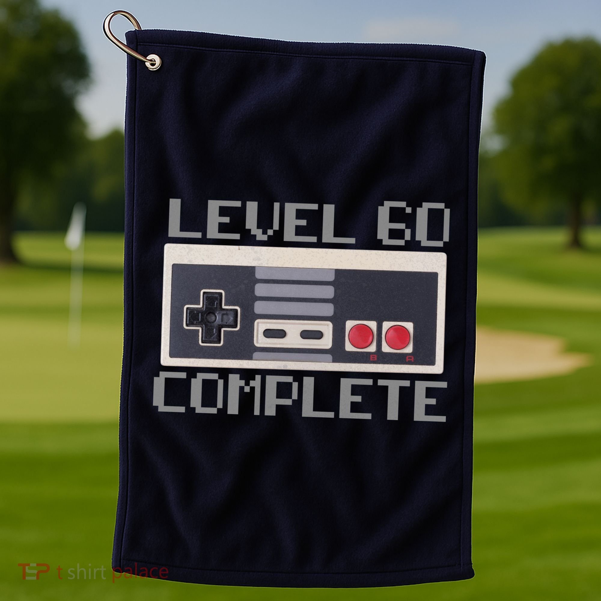 Level 60 Complete Retro Gamer 60th Birthday Golf Towel
