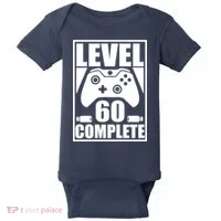 Level 60 Complete Video Gamer 60th Birthday Baby Bodysuit thumb 0