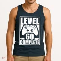 Level 60 Complete Video Gamer 60th Birthday Tank Top thumb 3