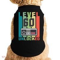 Level 60 Unlocked Funny Retro Gamer Birthday Doggie Tank thumb 0