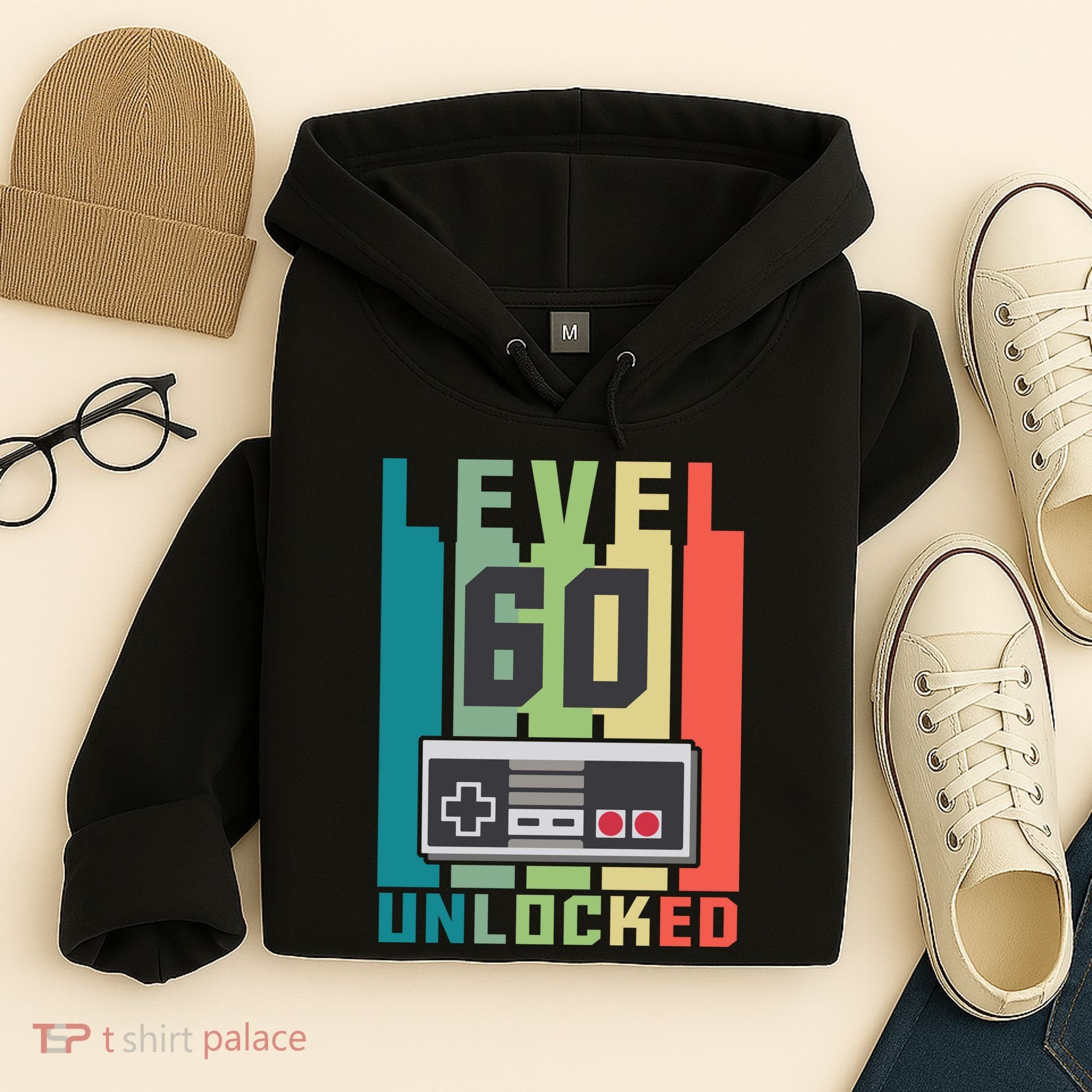 Level 60 Unlocked Funny Retro Gamer Birthday Hoodie