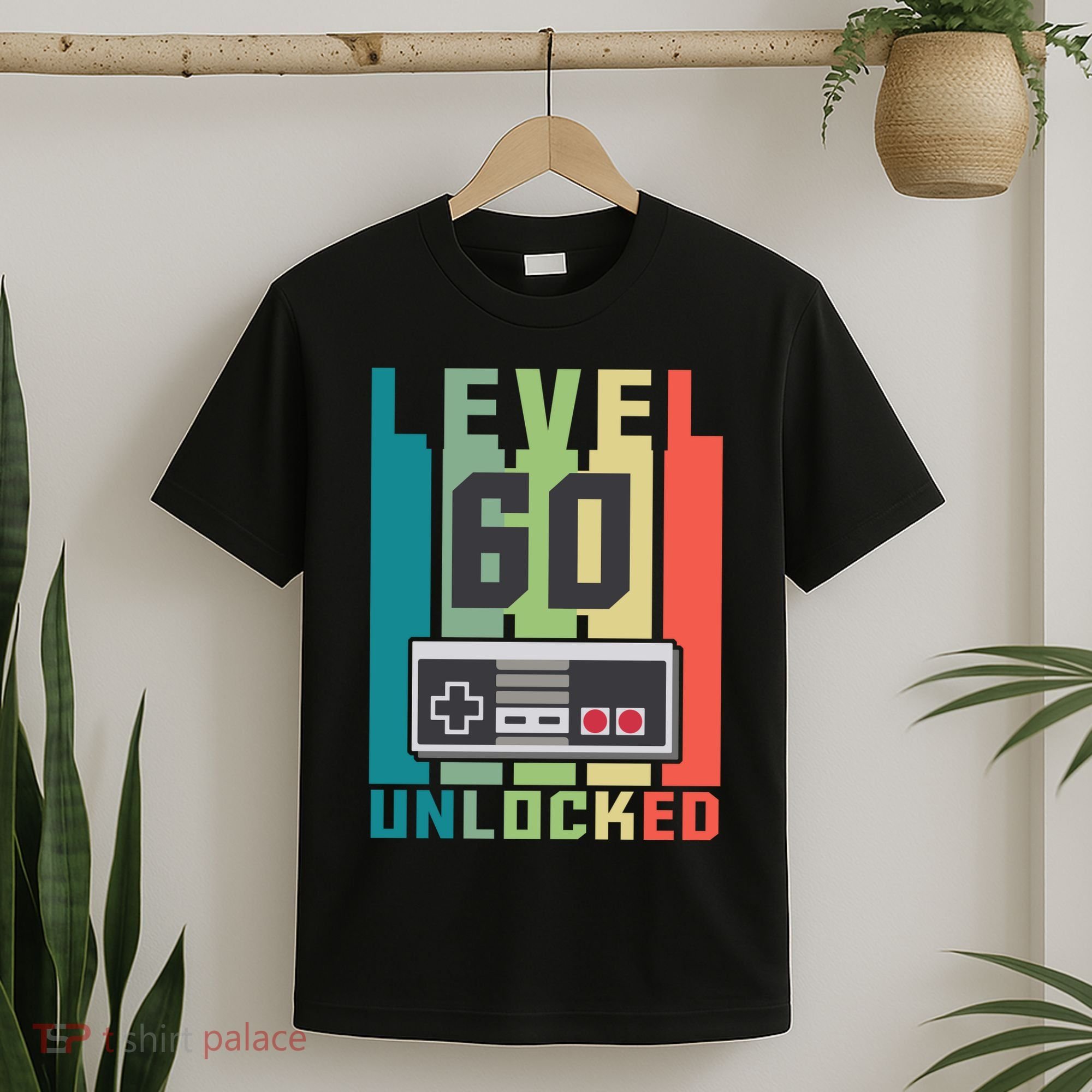 Level 60 Unlocked Funny Retro Gamer Birthday T-Shirt