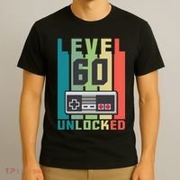 Level 60 Unlocked Funny Retro Gamer Birthday T-Shirt thumb 3