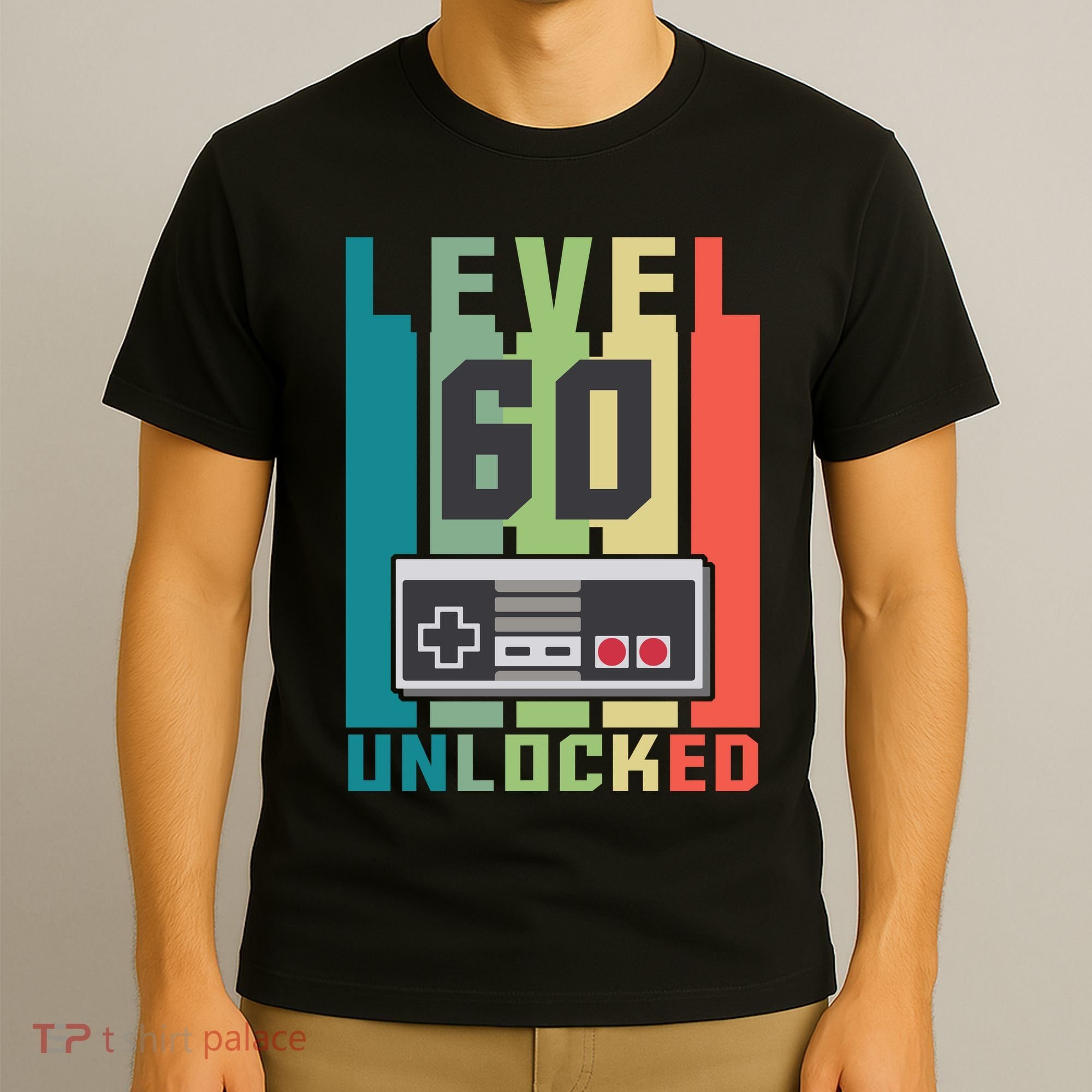 Level 60 Unlocked Funny Retro Gamer Birthday T-Shirt