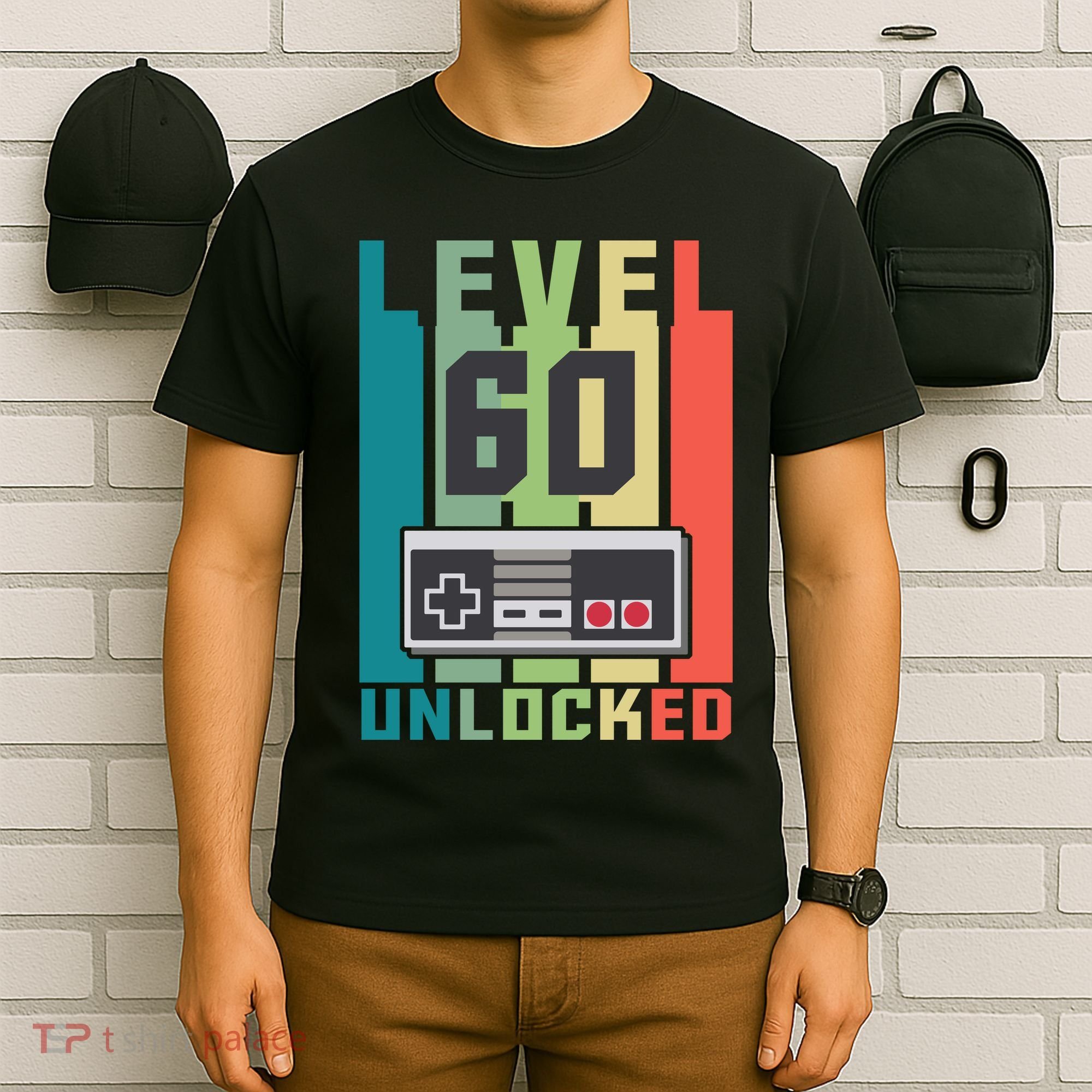 Level 60 Unlocked Funny Retro Gamer Birthday T-Shirt