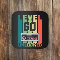 Level 60 Unlocked Funny Retro Gamer Birthday Coaster thumb 0