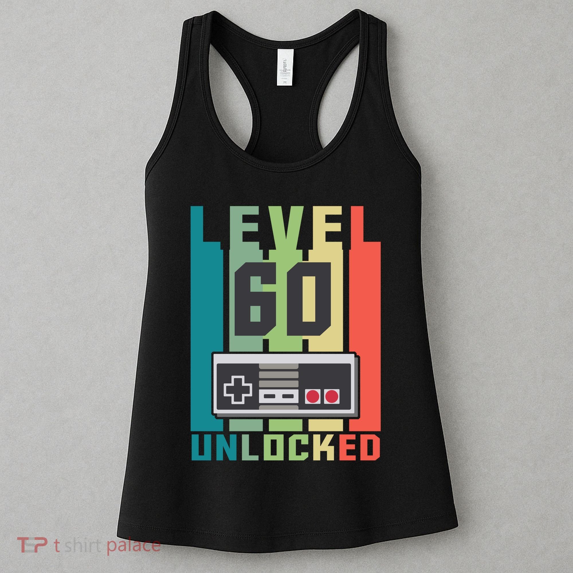 Level 60 Unlocked Funny Retro Gamer Birthday Women's Tank Top