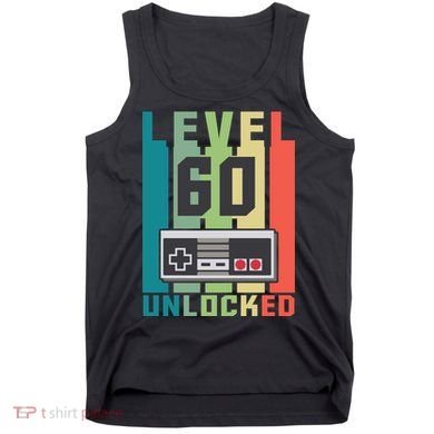 Level 60 Unlocked Funny Retro Gamer Birthday Tank Top