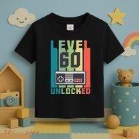 Level 60 Unlocked Funny Retro Gamer Birthday Toddler T-Shirt thumb 3