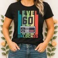 Level 60 Unlocked Funny Retro Gamer Birthday Women's T-Shirt thumb 2