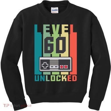 Level 60 Unlocked Funny Retro Gamer Birthday Kids Sweatshirt