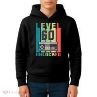 Level 60 Unlocked Funny Retro Gamer Birthday Kids Hoodie thumb 4