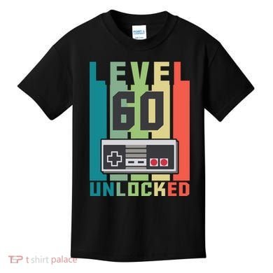 Level 60 Unlocked Funny Retro Gamer Birthday Kids T-Shirt