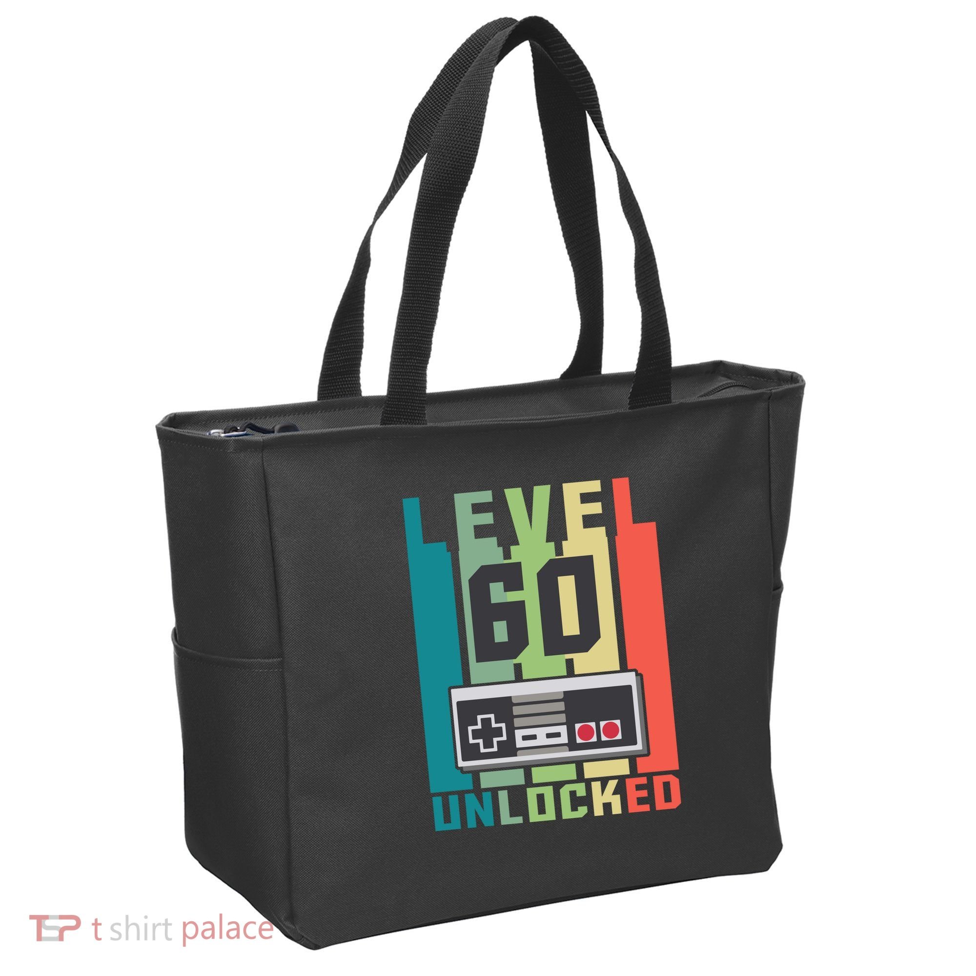 Level 60 Unlocked Funny Retro Gamer Birthday Tote Bag