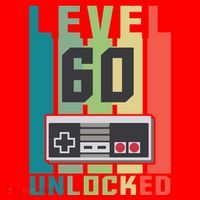 Level 60 Unlocked Funny Retro Gamer Birthday Santa Hat thumb 1