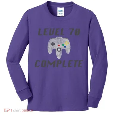 Level 70 Complete 70th Birthday Kids Long Sleeve Shirt