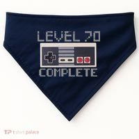 Level 70 Complete Retro Gamer 70th Birthday USA-Made Doggie Bandana thumb 0
