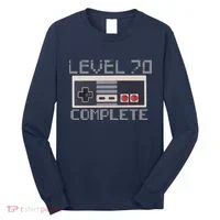 Level 70 Complete Retro Gamer 70th Birthday Long Sleeve Shirt thumb 0