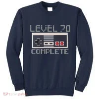 Level 70 Complete Retro Gamer 70th Birthday Sweatshirt thumb 0