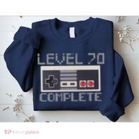 Level 70 Complete Retro Gamer 70th Birthday Sweatshirt thumb 2