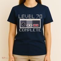 Level 70 Complete Retro Gamer 70th Birthday T-Shirt thumb 4